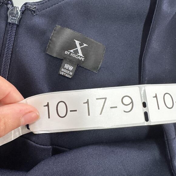 X by Xscape Dress Womens 18W Floral Pleated Maxi Sleeveless Formal XC169W - Picture 5 of 12